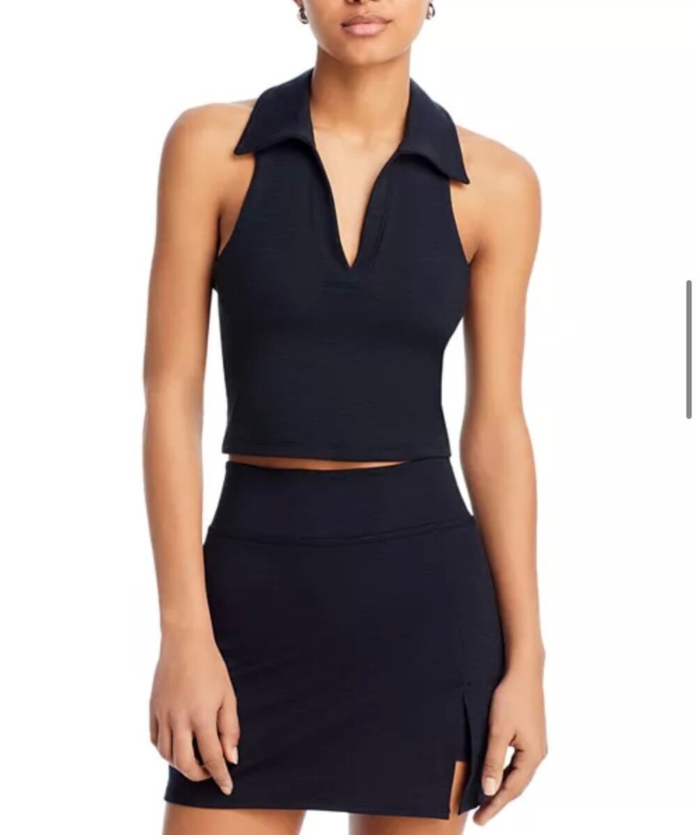 Beyond Yoga Heather Rib Prep Cropped Tank Black Size medium